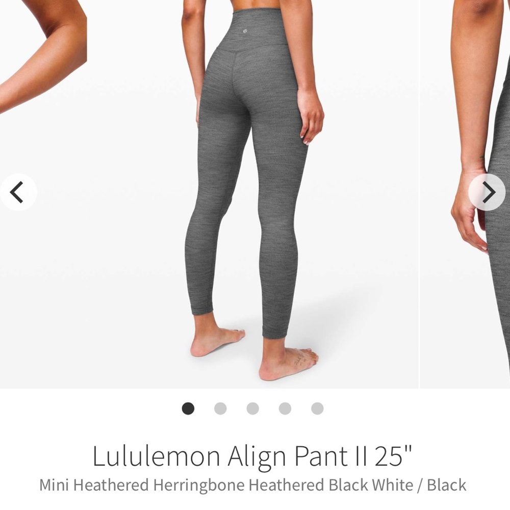lululemon athletica Align 2 Mini Heathered Fleece Black Leggings Size 10 - Picture 1 of 6